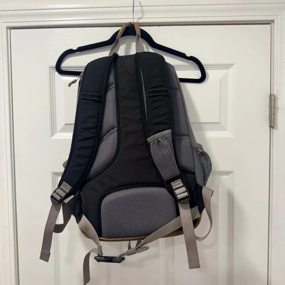 LL Bean Traverse Backpack Blue Grey Colorblock Suede Bottom Hiking Bag 296964